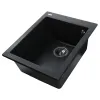 Гранітна мийка Globus Lux LAMA 410х500-А0001, чорний металік- Фото 2